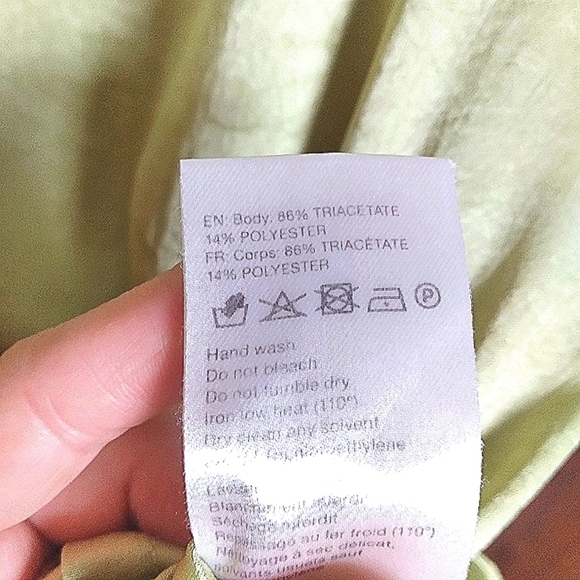 Nanushka Yellow Green Short Sleeve Collared Satin Button Up Shirt Size Large - Picture 6 of 9